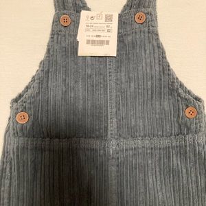 Zara Kids Corduroy Overalls in Gray